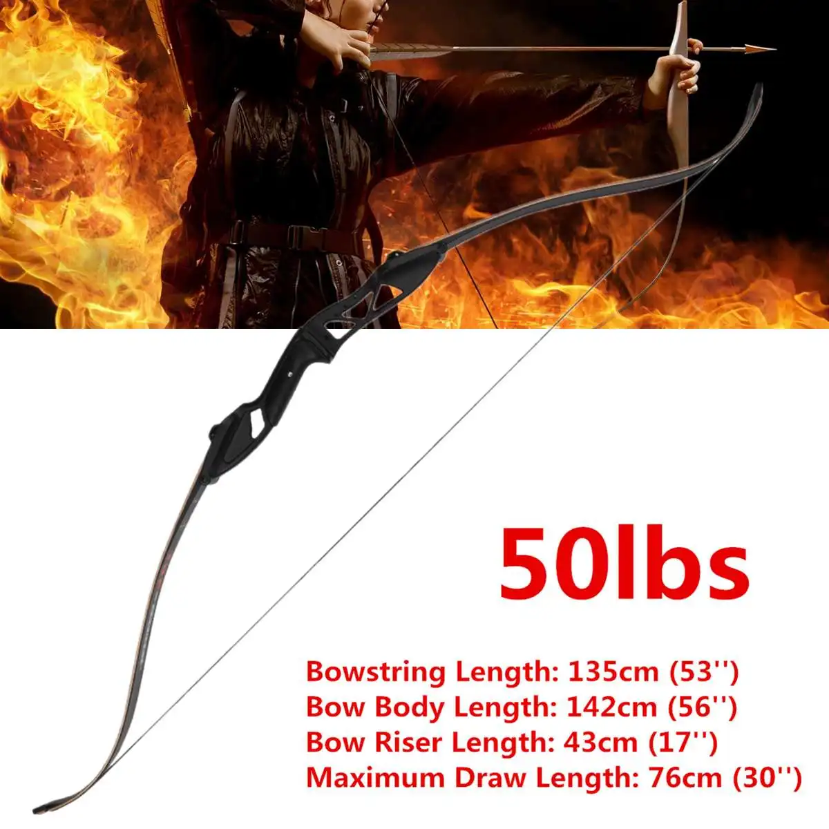 

Professional Aluminum 50lbs Recurve Bow Wooden Archery Bow Outdoor Shooting Hunting Bow Practice Sports With Storage Bag