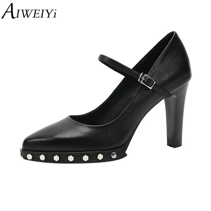 black thin high heels