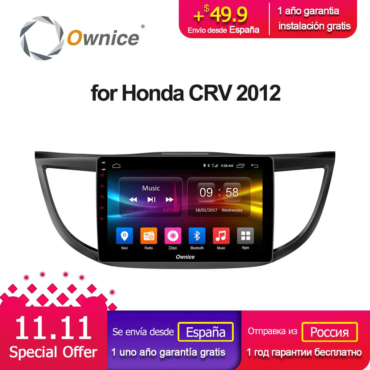 

Ownice G10 C500+ Android 8.1 Car radio GPS Player for Honda CRV 2012 2013 2014 2015 2016 With 8 Core 2G RAM 32G ROM Support 4G