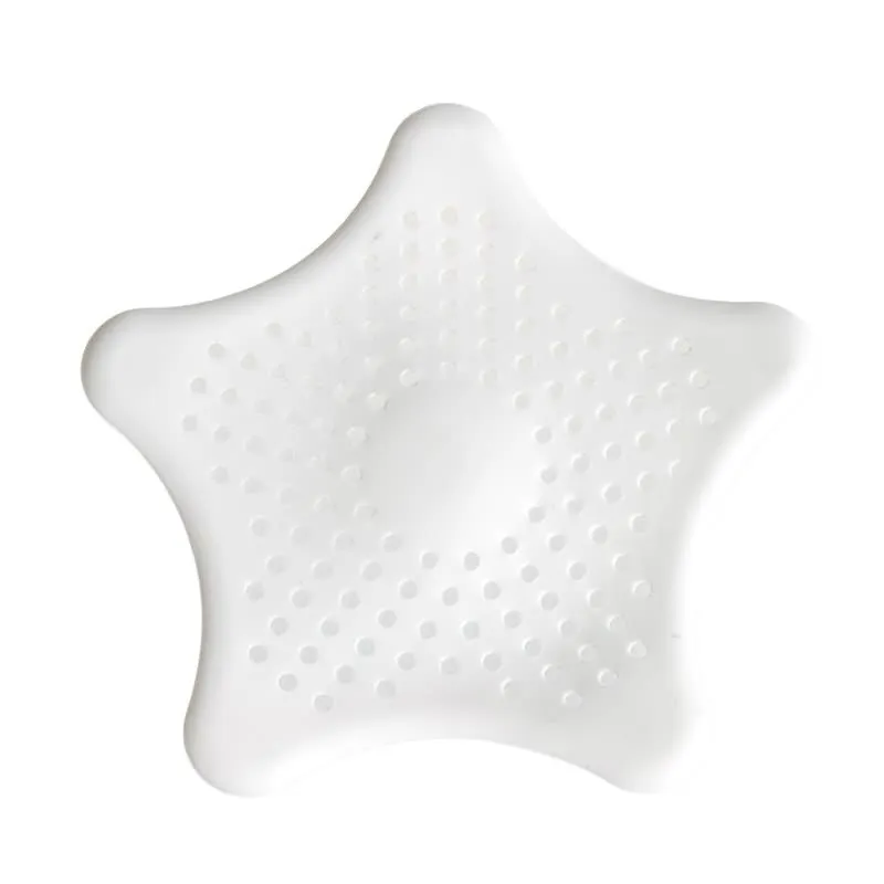 Силиконовые сетки кухонные сливные фильтры для раковины фильтр канализационные волосы дуршлаги Ванная комната Чистый инструмент пол сито сливной фильтр коврик гаджеты - Цвет: Star White