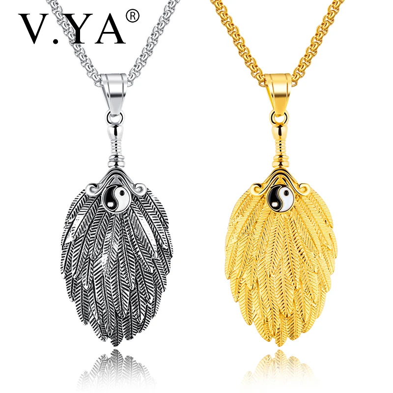V.YA Classic Fan Shape Necklace Special Stainless Steel Silver/Gold