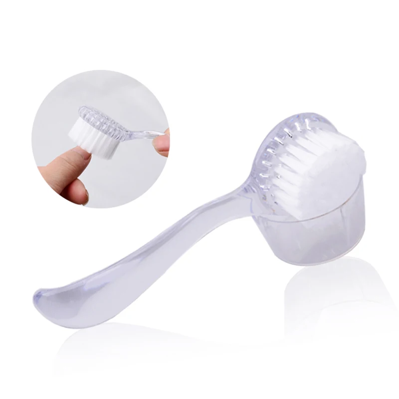 

Plastic Nail Dust Cleaning Brush With Cover Round Nail Washing Brush Manicure Nail Art Accessories Tool Random Color