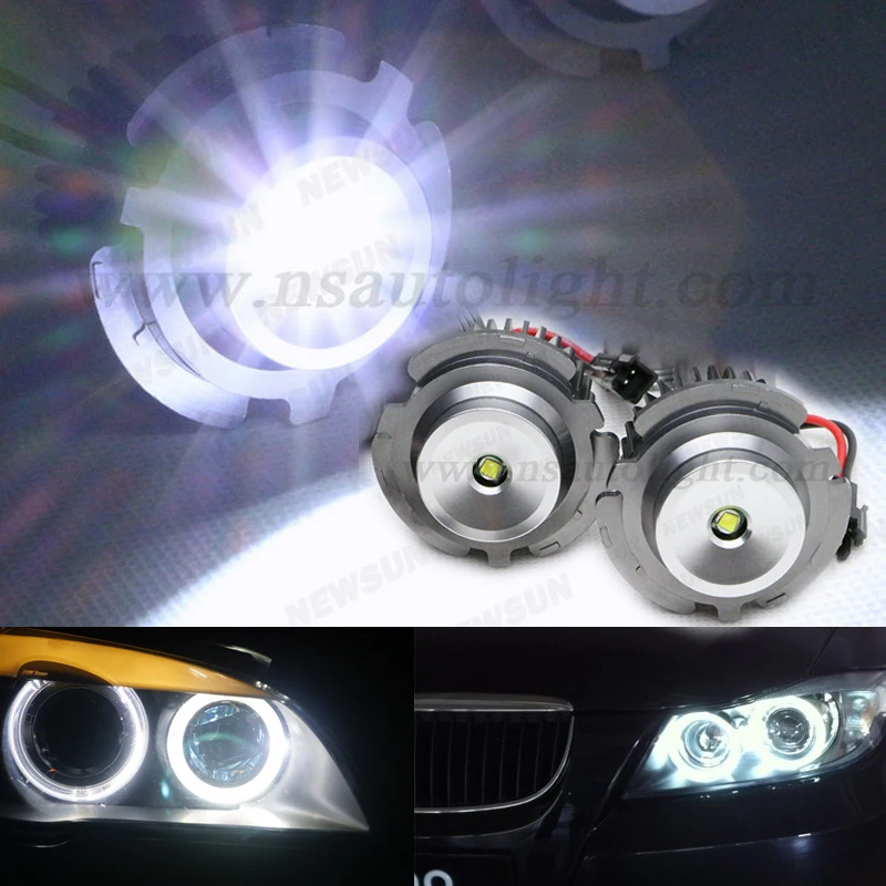 

2Pcs New E60 Led marker lamp,Cree chips High Power 1600LM Bright 10W 12V Canbus E60 LCI LED Angel Eyes Lights Parking light
