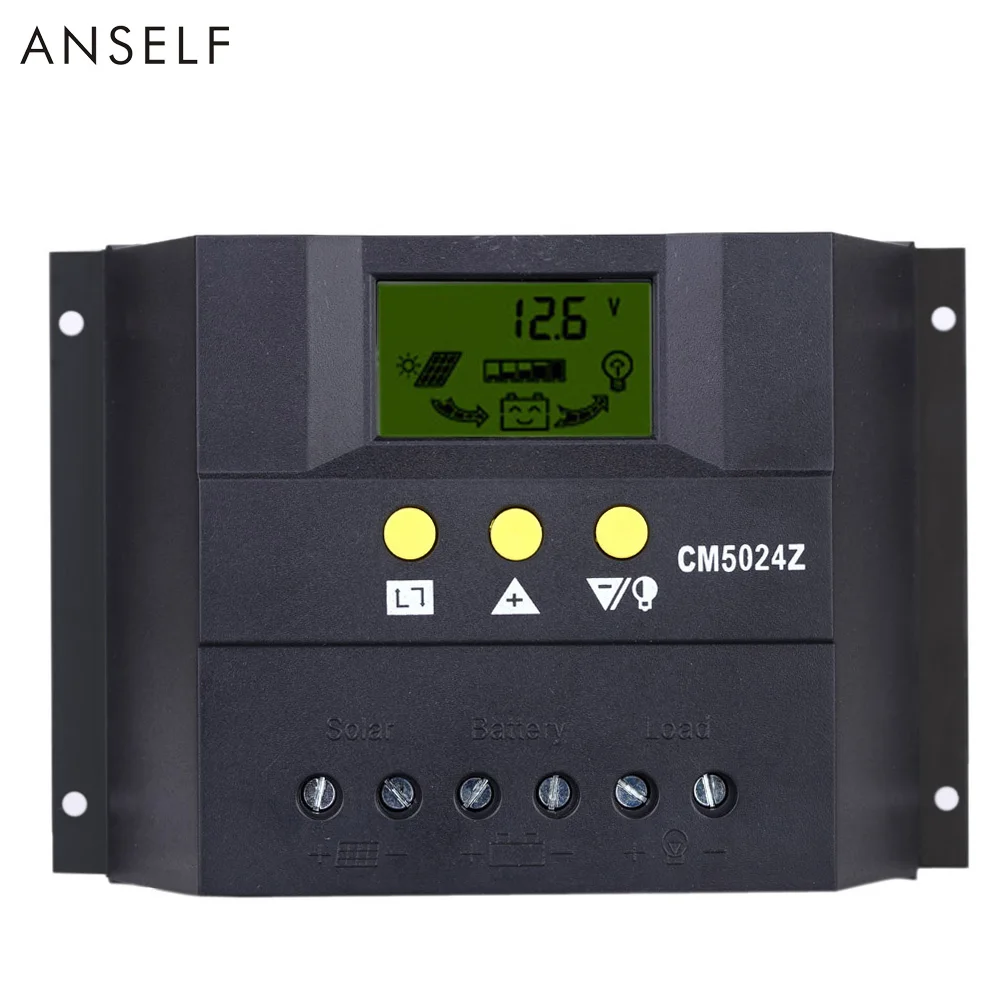 

12V/24V 50A Auto Solar Regulator Solar Charger Controllers LCD Display Solar Battery Charge Controller PWM Charging for Lighting