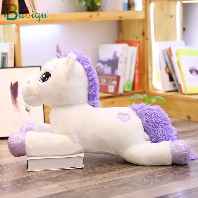 2019 new arrival large unicorn plush toys cute pink white horse soft doll stuffed animal big toys for children birthday gift