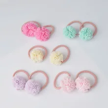 2 шт., милые помпоны для маленьких девочек, резинки для волос, Детские резинки для волос, аксессуары для волос AS0179