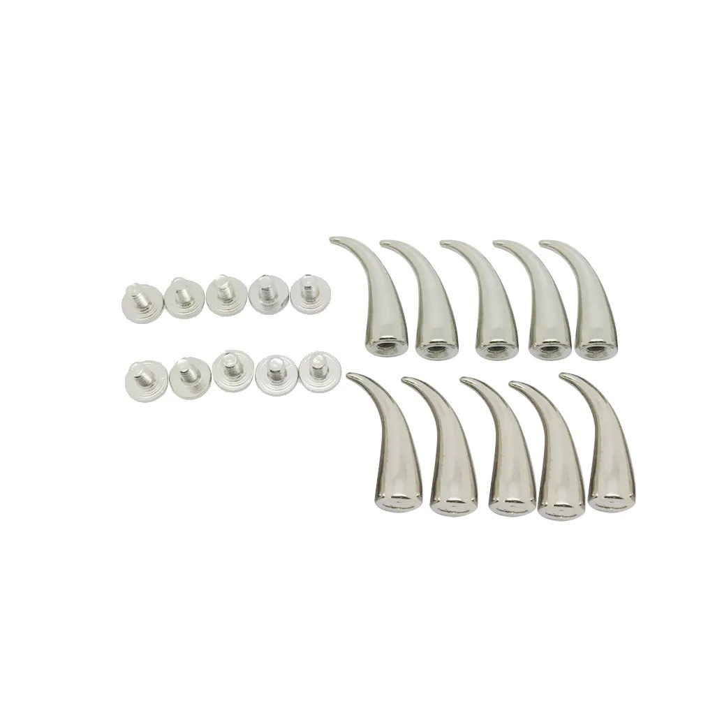 10Pcs/Sets Silver Cat Claw Studs Spikes Metal Screw Back Rivets Punk DIY Belt Bag Leathercraft Clothes Hat Shoes Decoration