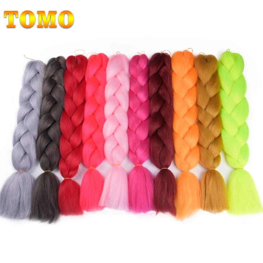 

TOMO Ombre Kanekalon Jumbo Synthetic Braiding Hair 24inch 60cm Crochet Hair Extensions Jumbo Braids Hairstyles 100g/Pack