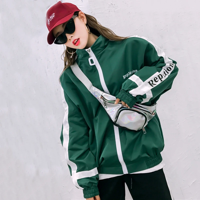 

2019 Autumn Harajuku Loose Jacket Women's Basic Coat Fashion Windbreaker Outwear Female Bomber Jacket