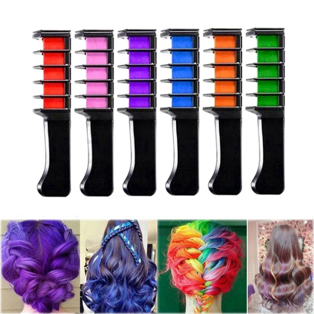 10 Colors Fashion Design Hair Coloring Crayons One time Chalk Temporary