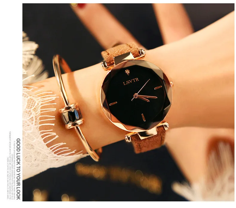 Женские часы с роскошным браслетом, модные женские часы, модные женские часы с кожаным аналоговым ремешком, кварцевые часы