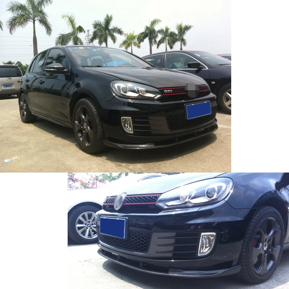Передний бампер из углеродного волокна спойлер для Volkswagen VW Golf 6 MK6 GTI только 2010 2011