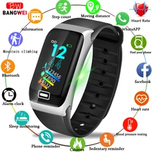 BANGWEI New Fashion Smart Fitness Waterproof Watch Men Heart Rate Monitor Bluetooth Connection Android ios Smart Sport Watch+Box