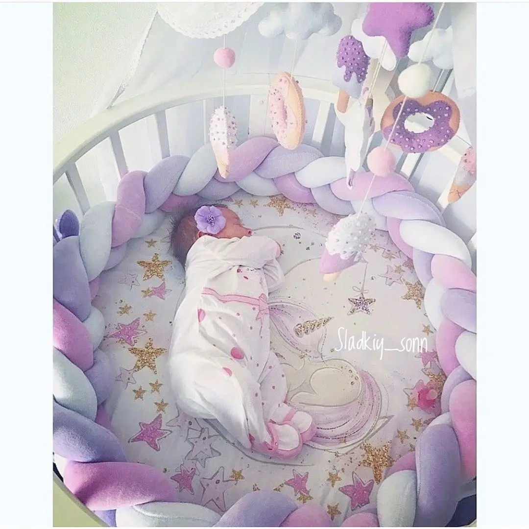 

Newborn Baby Bed Bumper Protector Bumpers In The Crib Tour De Lit Bebe Tresse Crib Bumper Plush Knot Baby Crib Bumper Pillow