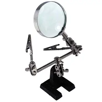 

4X Magnifying Glass Multi-functional Desk Magnifier Lamp Flexible Loupe Microscope With Light Magnifying Glass Tool 60mm