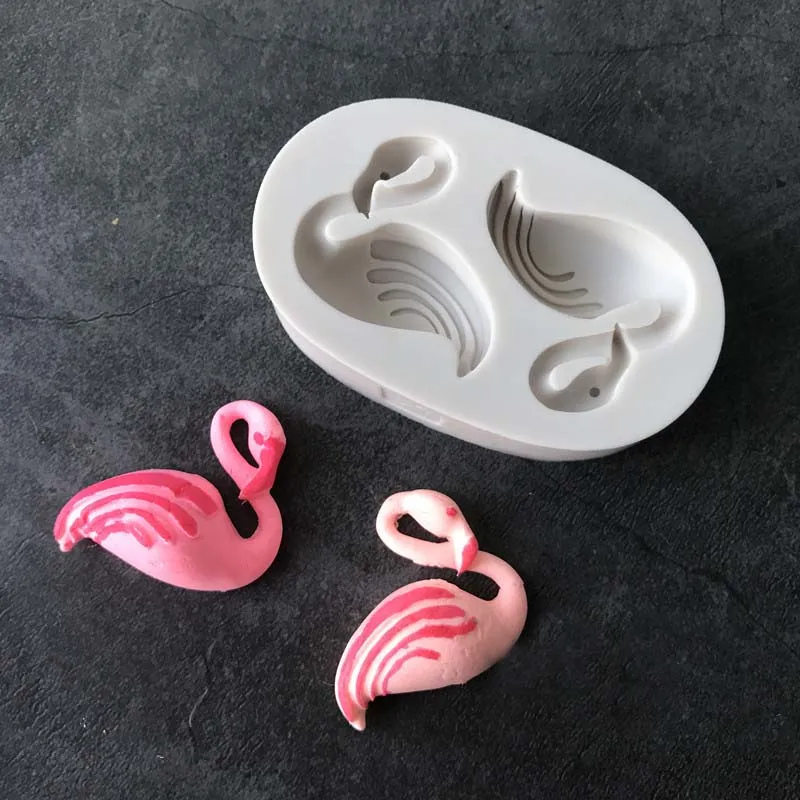 Силиконовая форма в форме 3d фламинго Шоколадное Мыло жевательная форма|silicone mold