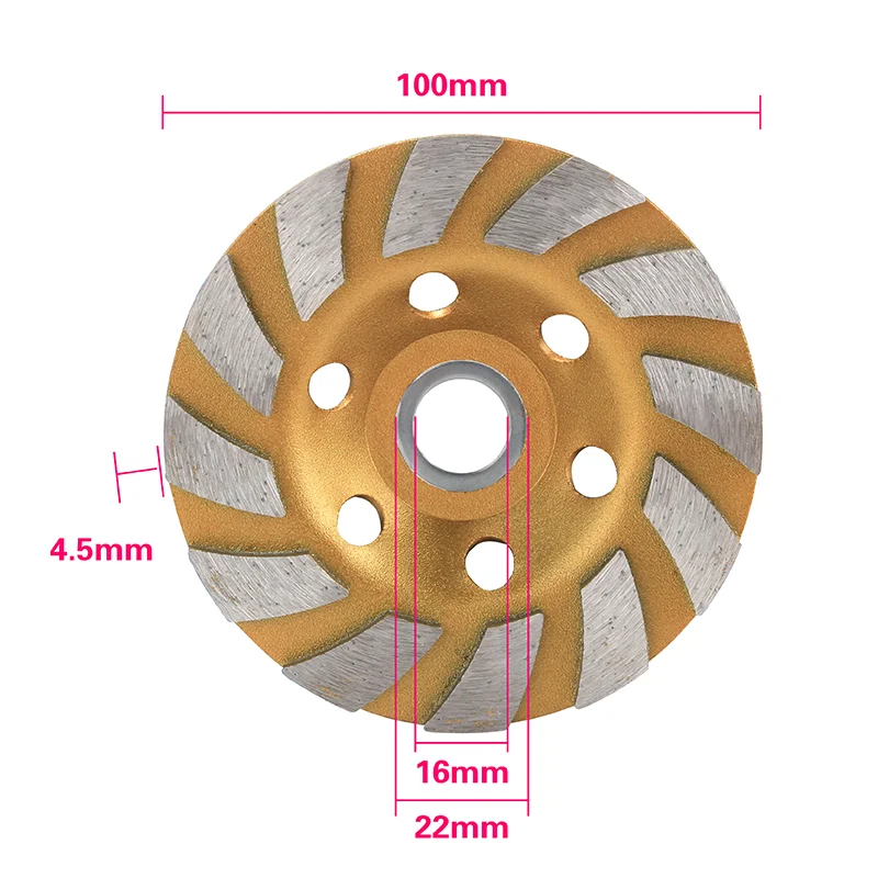 1 шт. Новый 4 "100 мм Алмазный шлифовальный диск шлифовка в форме чаши чашка бетонный гранитный камень Керамика инструменты