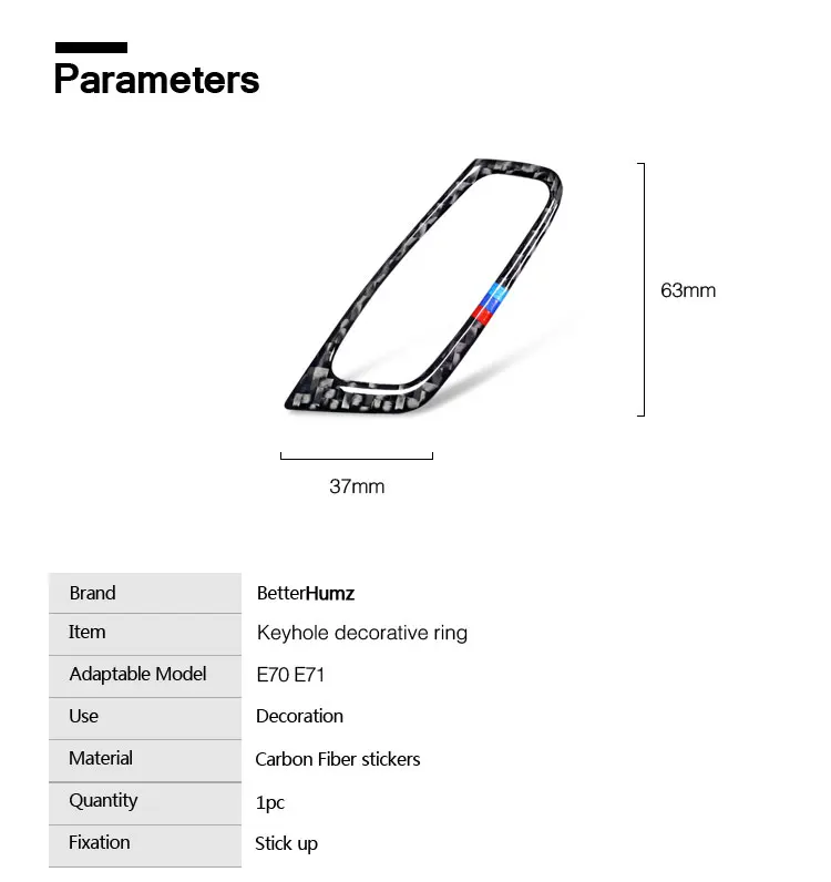 Betterhumz углеродное волокно Замочная скважина Декоративное кольцо замок ключ зажигания Панель накладка наклейки для автомобиля BMW X5 X6 E70 E71 2008-2013