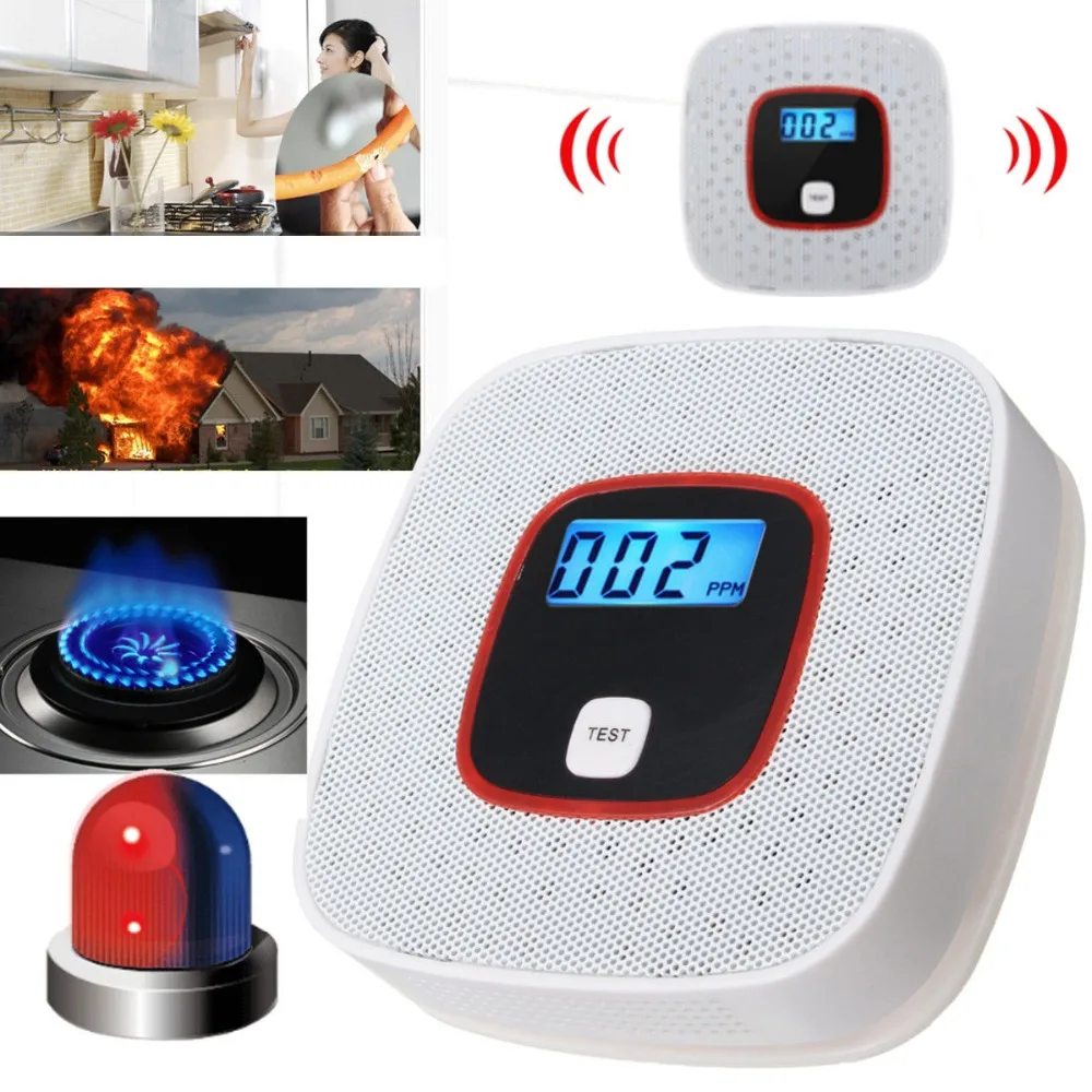 

CO Carbon Monoxide Alarm Detector LCD Digital Home Security Indepedent Sensor Safety