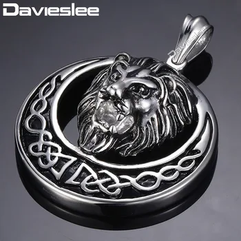 

Davieslee Mens Pendant 316L Stainless Steel Lion Head Pendant for Men Women Dropshipping 2018 Ship From USA Fashion Jewelry HP96