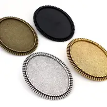 Новая мода, 5 шт., 30x40 мм, внутренний размер, античное серебро, золото, бронза, черная булавка, брошь, простой стиль, базовый набор, подвеска