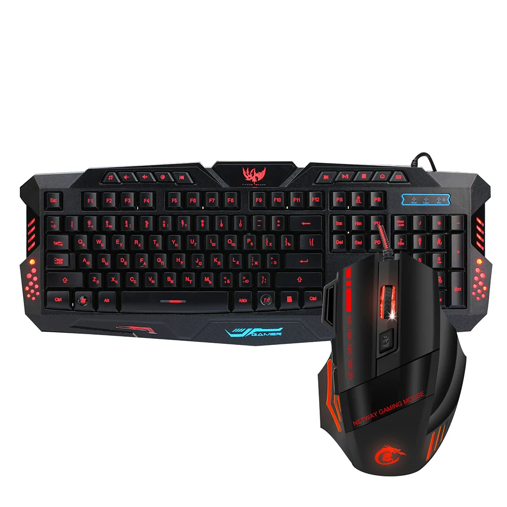 

Stylish Colorful Optical USB Wired Game Mouse Keyboard Set for Laptop Computer