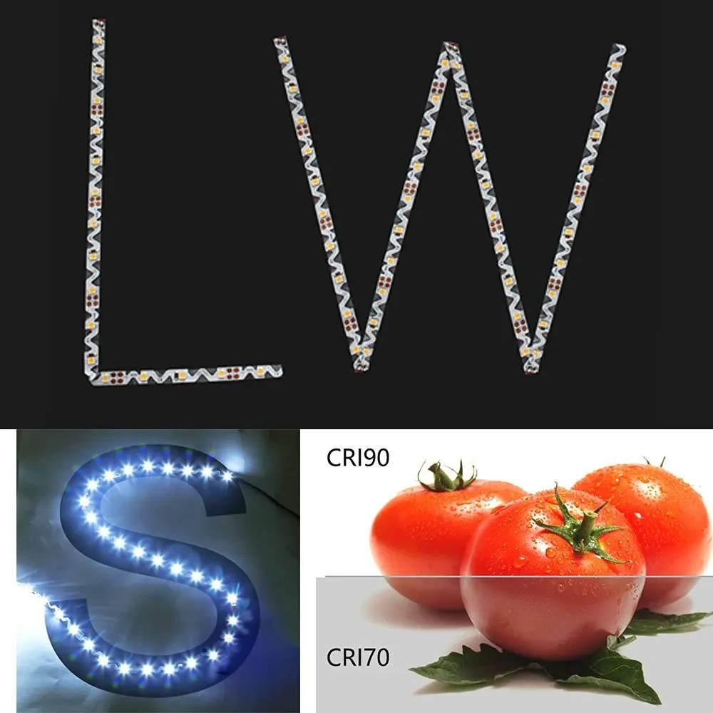 CRI LED Strip Living Room Lighting 8.2ft S-Shape DC12V 150LEDs Flexible Bendable Lamp Tape 12W/M 6mm for Holiday Wedding Decor