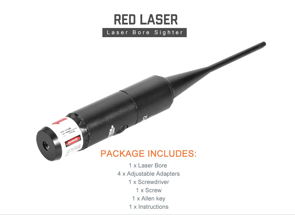 LUGER Red Dot лазерный прицел с включения выключения для. 177 до. 50 Калибр Boresighter Тактический 650nm Охота прицел