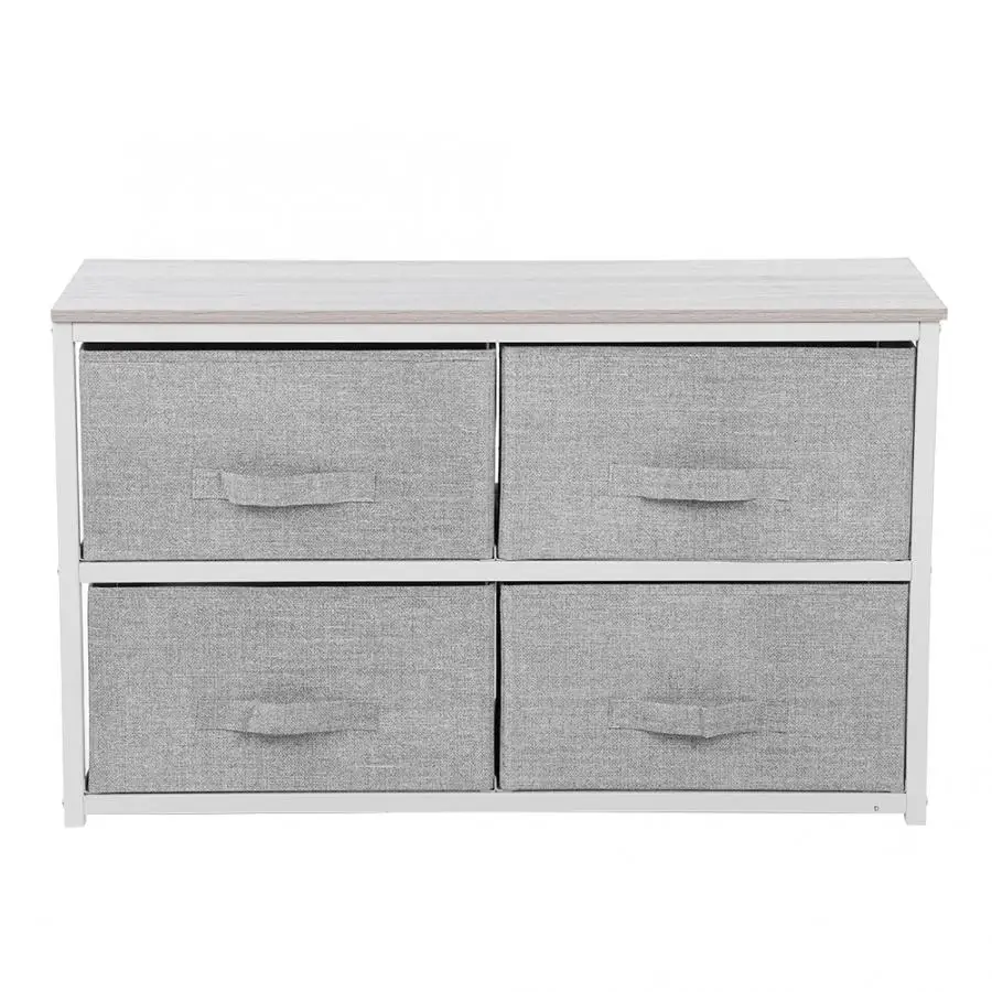 

4 Drawers Detachable Storage Fabric Drawer Iron Frame Bedroom Closet Room Organizer Shelf