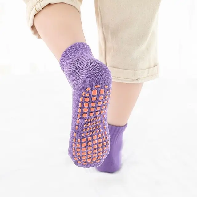 Autumn/Winter/Spring/Summer Thin And Breathable Non-slip Floor Socks Boy and Girl Towel Socks Home Socks Cotton Candy Color 2