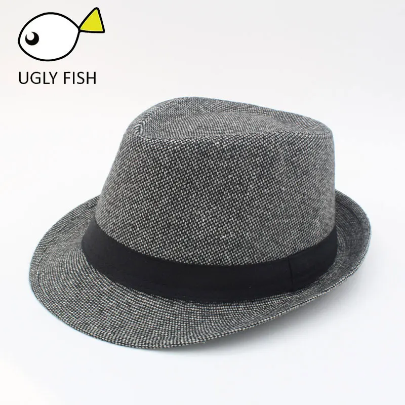 Унисекс Шерсть Fedora Шляпа головные уборы для мужчин и женщин фетровая шляпа trilby