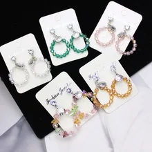 Блестящая сторона Новая мода бренд ювелирные изделия пирсинг шпильки геометрической формы серьги для женщин треугольник подарок кристалл серьги