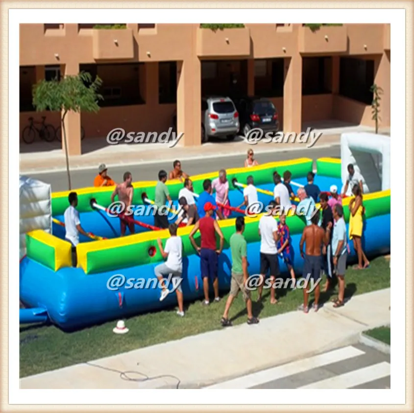 Free air ship to door,12*7*2mH Inflatable football Foosball pitch