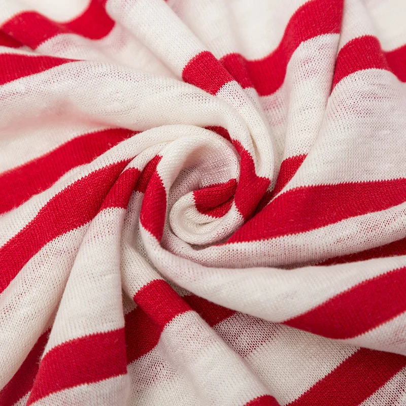 Тонкая льняная ткань полосатая трикотажная для футболок 50*170 см K302667|fabric for|blended