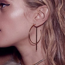 Мисс JQ преувеличенный серьги из сплава обруч для Для женщин Гладкая круглая подвеска серьги вrincos Бижутерия Рождественский подарок creolen