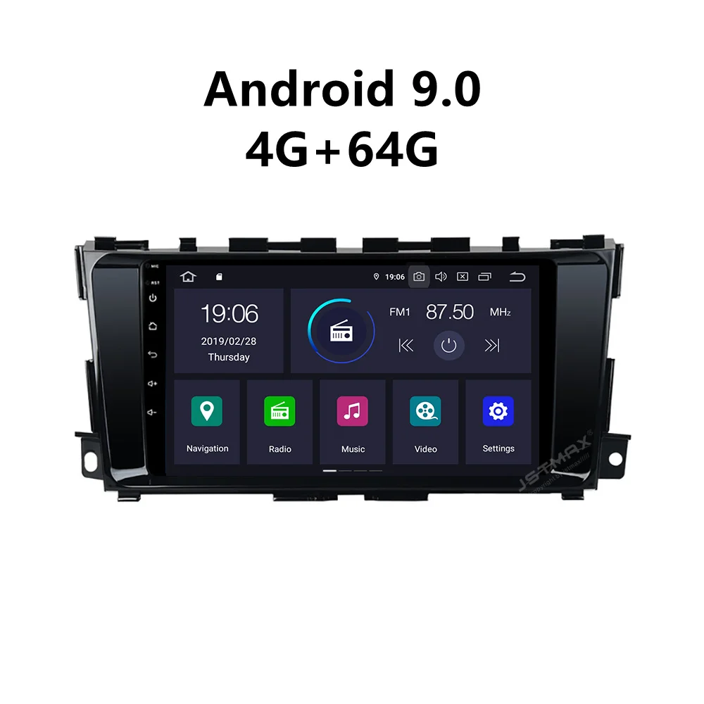 JSTMAX 9 &quotAndroid 0 4 Гб + 64 ГБ Автомобильный GPS радио плеер для Nissan Altima Teana 2013 2017