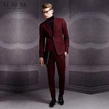 Стильные мужские костюмы, костюм с двумя пряжками, костюм-компаньон, Индивидуальный размер и цвет, мужской деловой повседневный костюм, смокинг, пальто+ брюки