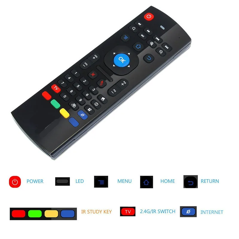 

MX3 2.4GHz Wireless Remote Control Fly Air Mouse Wireless Qwerty Keyboard for Smart TV Android TV box Android 7.1 X96 mini tvbox