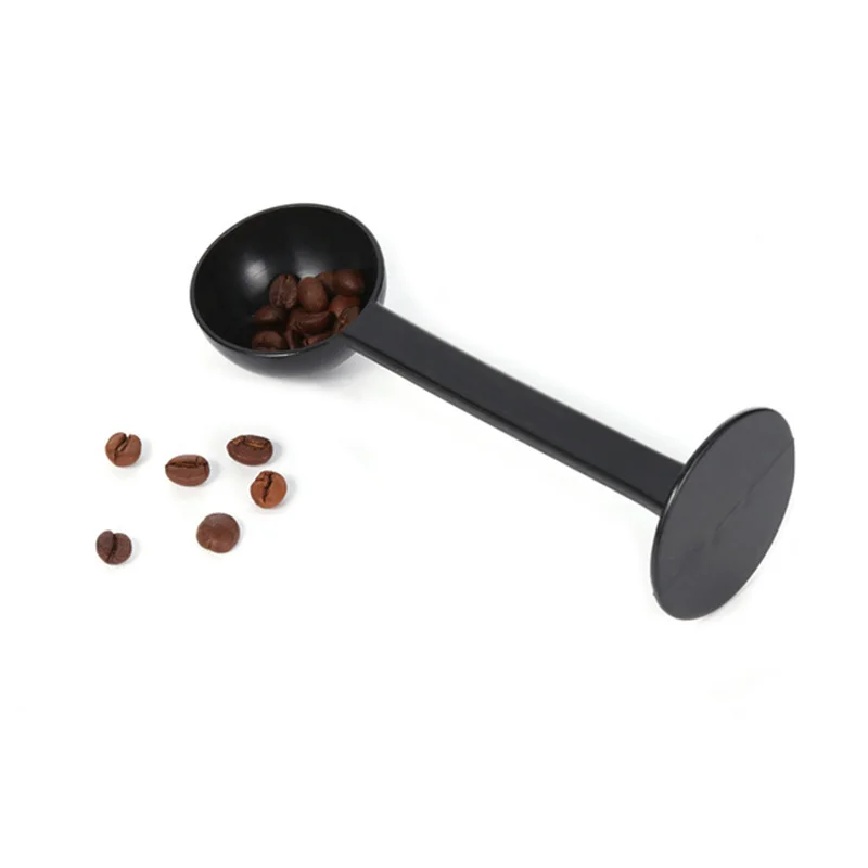 10g Measuring Tamping Coffee Scoop Tamper Black Espresso Stand Plastic