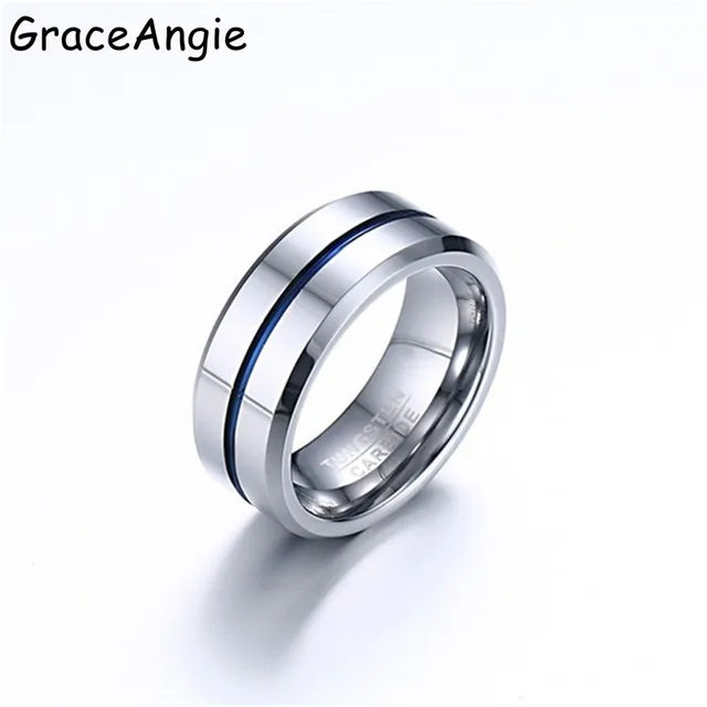 Graceangie 100 Fashion Man Black Silver Tungsten Steel Ring Wedding Graceangie 100 Fashion Man Black Silver Tungsten Steel Ring Wedding Bands 8mm Carbide Rings