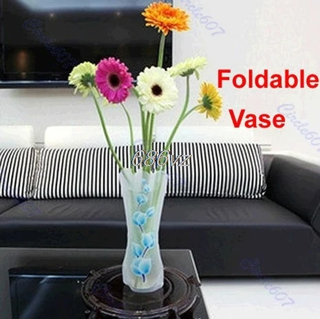 

10pcs/lot Foldable Plastic Flower Vase Unbreakable Reusable Home Decor Vase N24 Drop Ship
