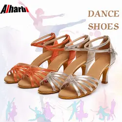 Alharb Новый Туфли для латинских танцев для Для женщин девочек Танго Сальса Бальные Танцевальные, на высоком каблуке мягкие туфли для танцев