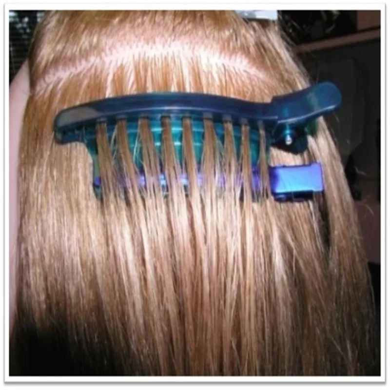 

2019 Hair dyeing Clips Wholesale Easy Speed Separator Blue Color 2 pieces/lot Sectioning Clips for Hair Extension Free Shipping