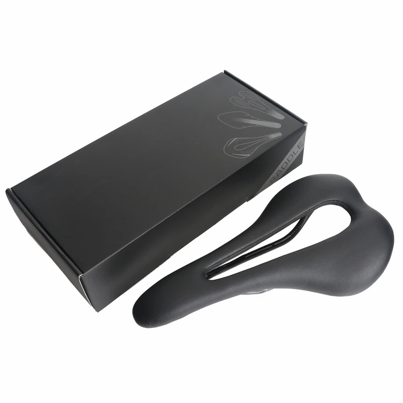 

1pcs TOSEEK MTB Mountain road bike black Carbon Fiber Leather saddles PU bow cushion Ultralight Saddles Hollow saddle seat