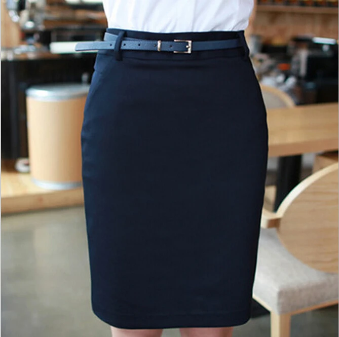 Knee length Formal Skirt For Women Ladies Straight Skirt-in Skirts from ...