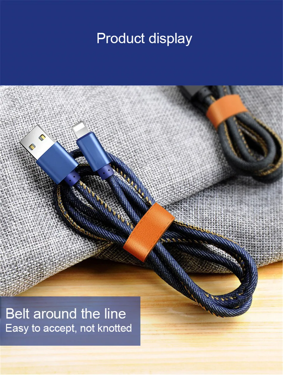 NOHON Cowboy Braided USB Charger Gold-plated Plug Fast Charge Adapter Data Cable Micro USB Cable For Iphone 5 6 7 8 Plus X 10 1m (11)
