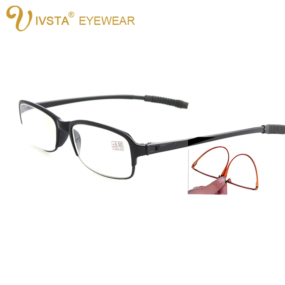 

IVSTA Folding Reading Glasses Men with Metal Case for Free Farsightedness Long Sight Eyeglasses Metal Eyewear +3.5 +4 901