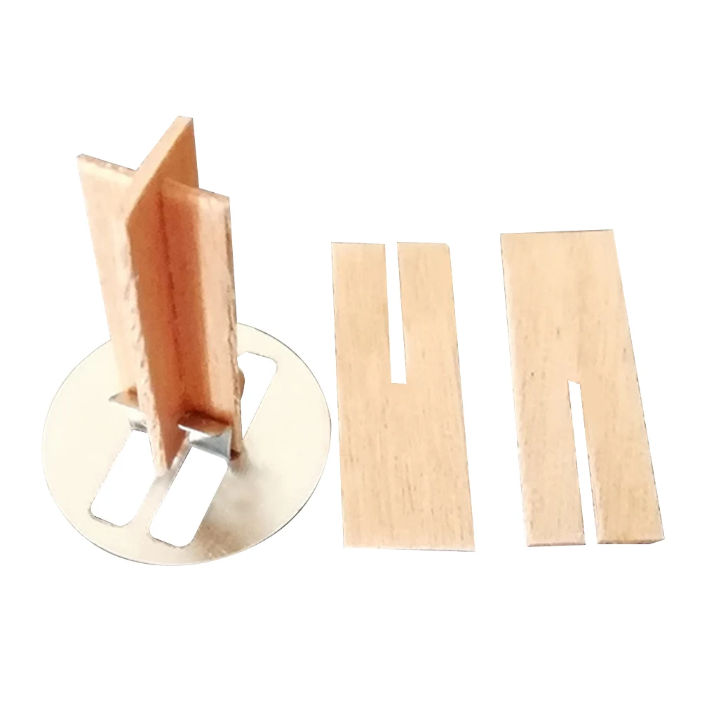 20 Groups Natural DIY Making Wooden With Metal Base Eco-friendly Candle Wick Practical Crafts For Soy Wax Core Decor Safe Cross