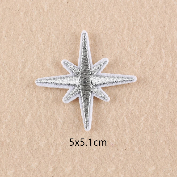 GUGUTREE embroidery star patches outer space patches five-pointed star patches badge embroidered appliques for denim jeans