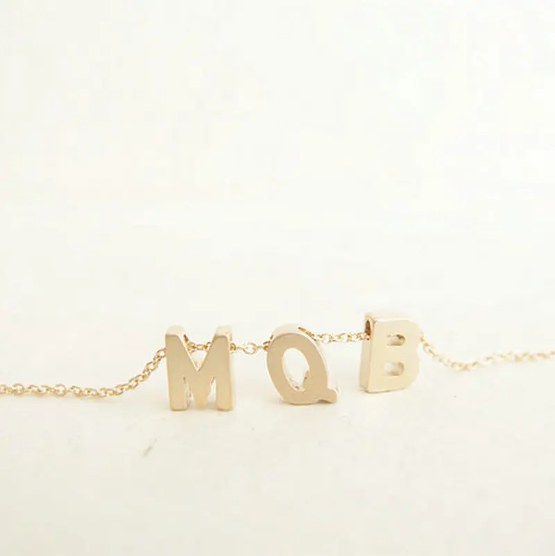 

Initial Necklace Fine Gold Chain Initials Monogram Necklace Couple Ketting Initialen Necklaces Pendant Monogrammed 3 LTETTER DIY